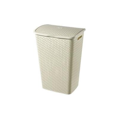 Curver coffre a linge my style - aspect rotin - 55 l - beige
