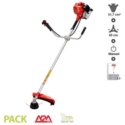 D&eacute;broussailleuse thermique 52 cm3 coupe 42cm lame 3 dents harnais AGM520E