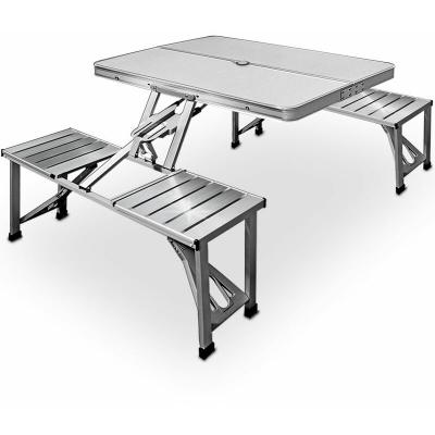 Table de pique-nique portable - Aluminium - Malette - emplacement parasol