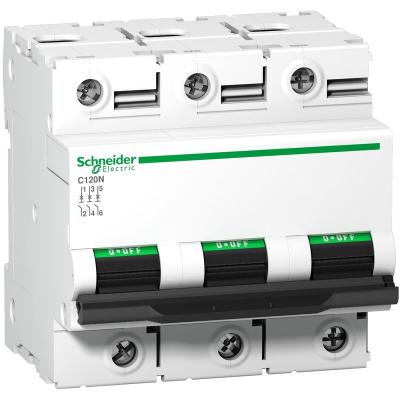 Disjoncteur modulaire miniature C120N Acti9 - 3P - 80A - Courbe D