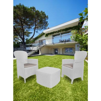 Set de jardin DMORA - 2 fauteuils et 1 table - Couleur blanche - Made in Italy