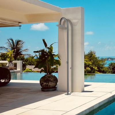 Palau Douche De Piscine Courbe En Inox 316l Eau Froide Uniquement Inox Satine