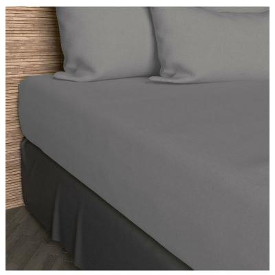 Drap housse 90x190 cm en coton 57 Fils Soleil D'ocre gris - Gris