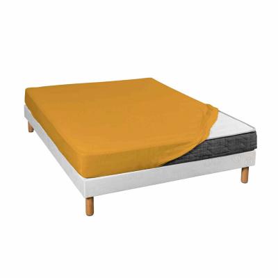 Terre de Nuit Drap housse jersey jaune moutarde bonnet 30 cm 80x190