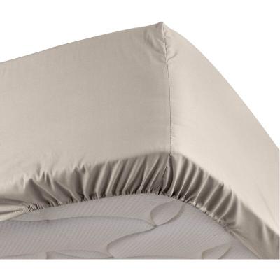 Drap housse lin 180 x 200 cm en percale bonnet de 30 cm - Lin