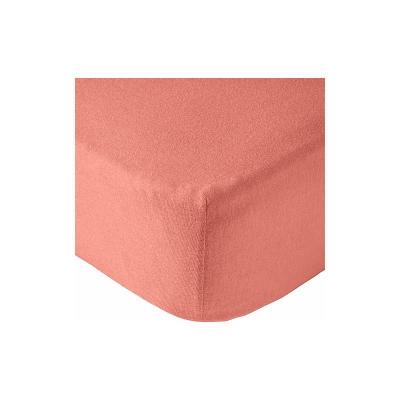 BabyCalin - Drap housse 70x140x17cm Terracotta certifi&eacute; OEKO-TEX