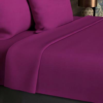 Drap plat 260x300 cm en coton 57 Fils SOLEIL D'OCRE cassis