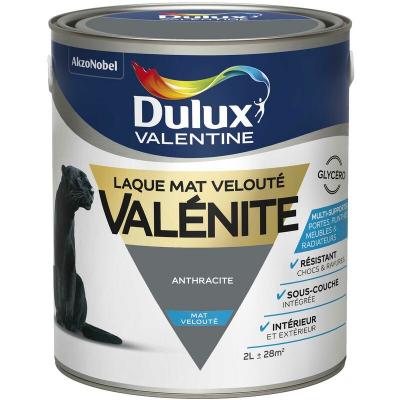 Peinture Laque Val&eacute;nite Mat Anthracite 2 l Dulux Valentine Anthracite
