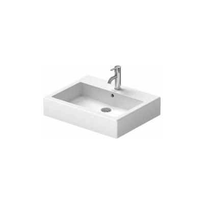 Duravit - Lavabo Vero 600mm, poli avec trop-plein, avec banc &agrave; trou
