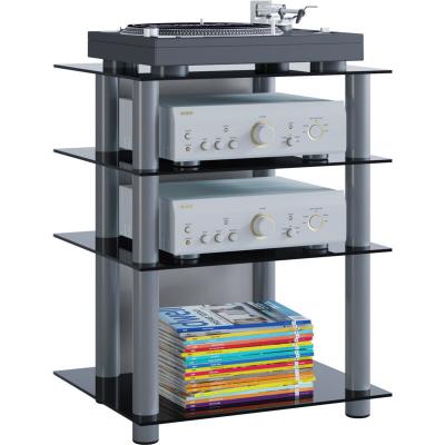 Ebuy24 - Mobilier Hfii Bilus h. 70 x l. 59 x p. 48 cm Verre noir