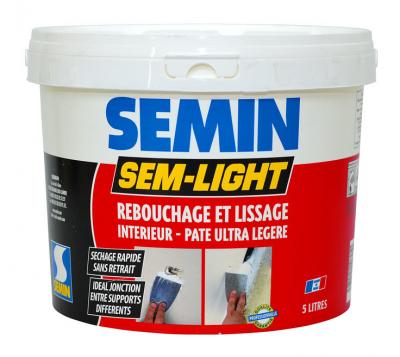 Enduit de rebouchage all&eacute;g&eacute;, p&acirc;te SEMIN blanc 2.032 kg