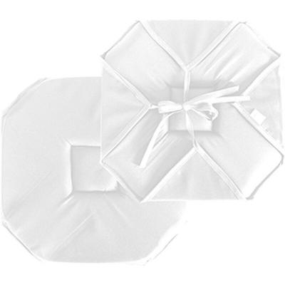 Enjoy Home - Galette &agrave; rabats polyester chaby 40 x 40 cm - blanc