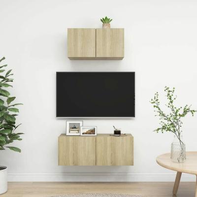 Vidaxl ensemble de meuble tv 2 pcs ch&ecirc;ne sonoma agglom&eacute;r&eacute;