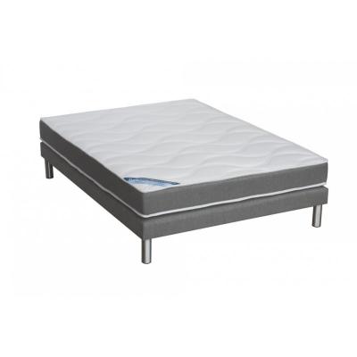 Ensemble matelas+sommier m&eacute;moire de forme gris chin&eacute; 140x190cm