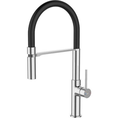 Essebagno - Magneto mitigeur &eacute;vier &agrave; douchette chrome - Chrom&eacute;