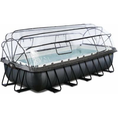 Piscine Black Leather 540x250x100cm avec pompe filtrante &agrave; sable et d&ocirc;me - noir