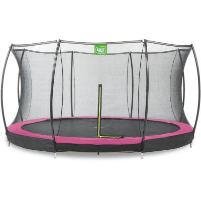 Trampoline enterr&eacute; Silhouette &oslash;427cm avec filet de s&eacute;curit&eacute; - rose