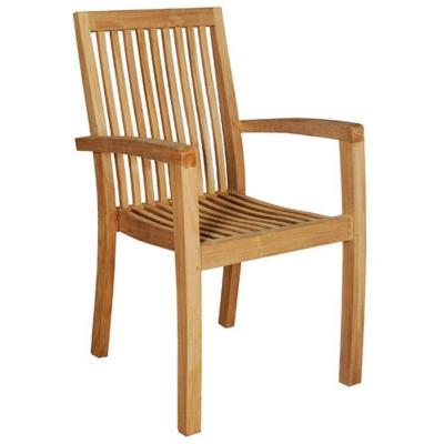 Fauteuil de jardin empilable en bois de teck