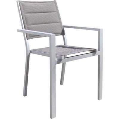 Fauteuil de jardin V&eacute;dra empilable en aluminium 55 x 57 x 85 cm Gris