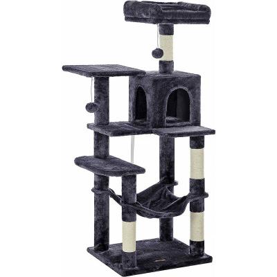 Feandrea Arbre &agrave; chat avec hamac, Gris Anthracite / L (55 x 45 x 143 cm)