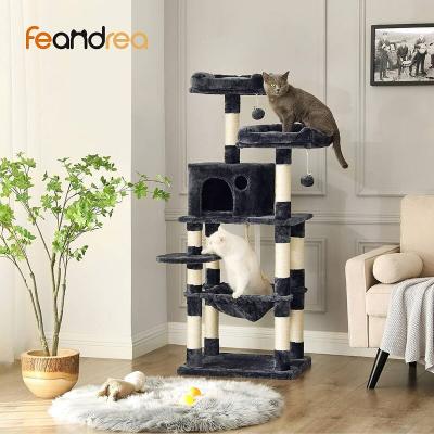 Feandrea Arbre &agrave; chat avec niche, Gris Cendr&eacute;