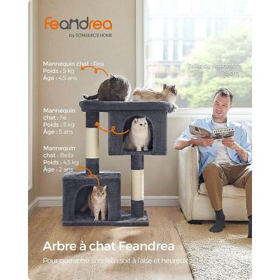 Feandrea Arbre &agrave; chat tout doux, Gris Fonc&eacute; / XL (68 x 48 x 101 cm)
