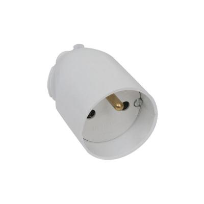 Debflex fiche femelle 2p+t 16 a sortie droite a coiffe blanc