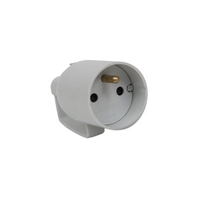 Fiche femelle avec anneau 2P+T 16A droite a coiffe gris - Gris