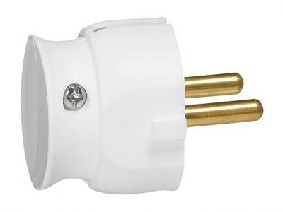 Legrand - Fiche 2P+T 16 A - Extra Plate - Sortie Lat&eacute;rale - Blanc
