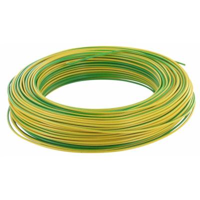 Fil &eacute;lectrique h07vu vert / jaune, 1.5 mm&sup2; L.100 m