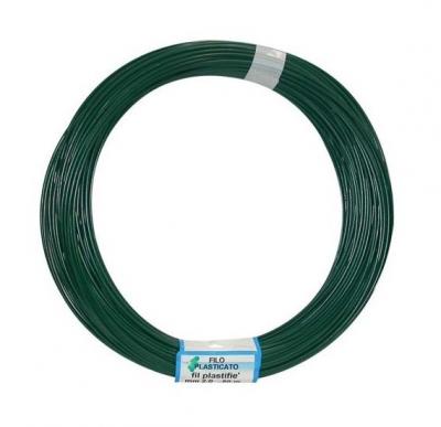 Fil attache plastifi&eacute; vert - 50 m - d: 2 mm - Filgraf