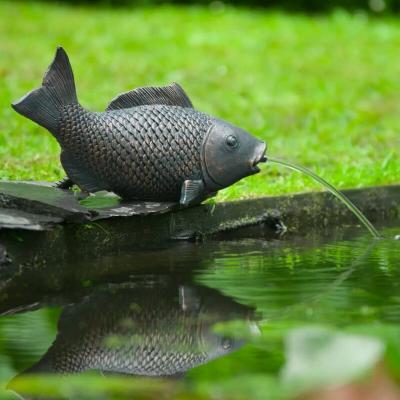 Ubbink - Fontaine de jardin &agrave; cracheur Poisson bronze and anthracite