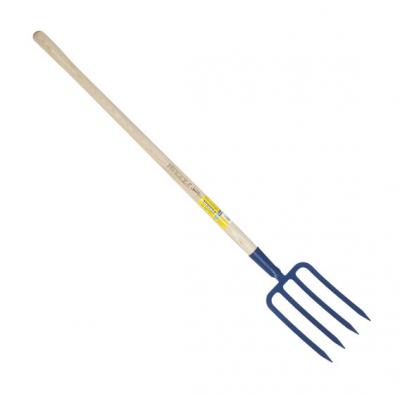 PERRIN - Fourche &agrave; b&ecirc;cher douille 4 dents 27 cm manche pomme