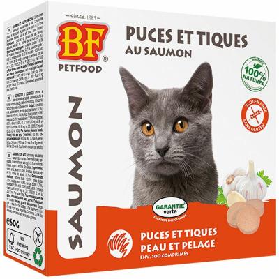 Anti Puces Et Tiques Au Saumon Chat 100 Comprimes Biofood
