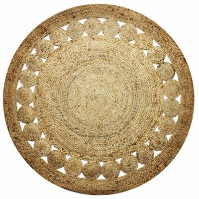 Tapis DECO Jute ROSACE diam 120 cm - Naturel
