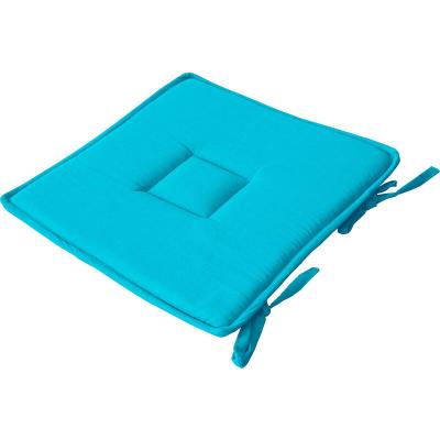 Galette de chaise uni effet bachette 40 x 40 cm turquoise