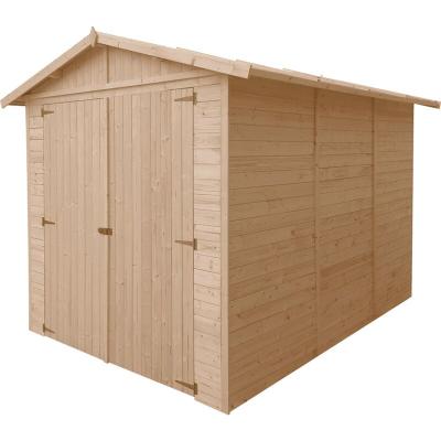 TIMBELA M105 - GARAGE en bois Naturel - H222xL320xl244 cm / 6 m&sup2;