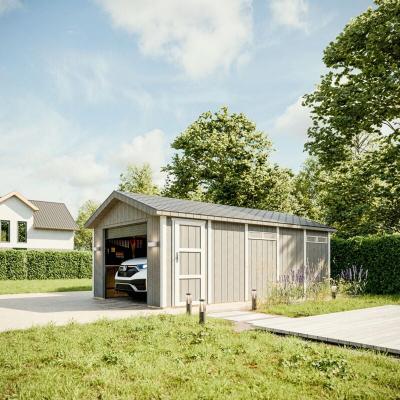 Garage qualit&eacute; premium 21 m&sup2;- l378xl648 cm - beige