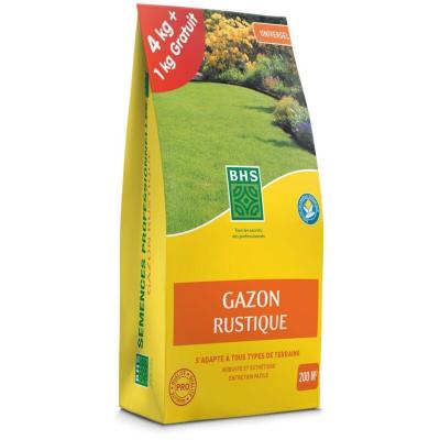 Gazon Rustique BHS, sac de 5 kilos dont 1 gratuit, 200m&sup2;