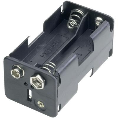 Bo&icirc;tier coupleur 4 piles R6 noir connexions &agrave; pression