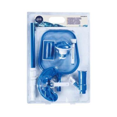 Kit entretien piscine - 6 accessoires - PVC - Bleu