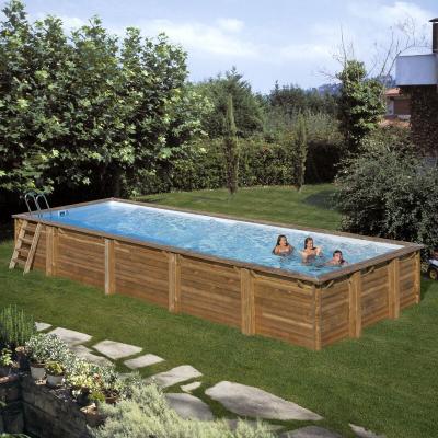 Piscine bois rectangulaire MINT 10,10m x 4,18m x H.1,46 m LDD