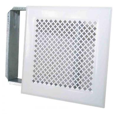 Grille De Chemin&eacute;e Avec Pr&eacute;cadre 170 X 170 Mm Couleur Blanche 