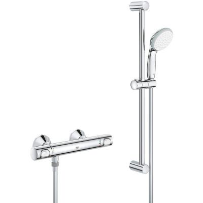 Ensemble de douche Grohe avec thermostat mural et barre 620 mm chrom&eacute;
