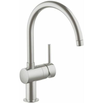 GROHE Minta Robinet de cuisine avec bec rond tournant look inox