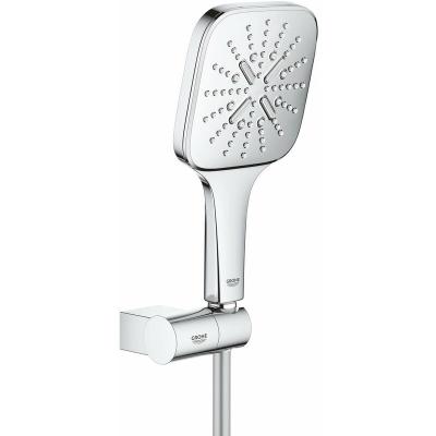 Pommeau de douche avec support chrom&eacute; Rainshower Smartactive 130 Cube Grohe