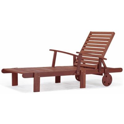 Bain de soleil pliant en bois exotique ""Tokyo"" - Mahogany- Marron acajou