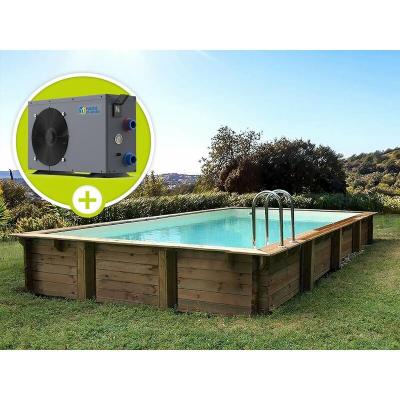Piscine bois en kit rectangle "" Tampa "" - 7.20 x 4.20 x 1.44 + Pompe &agrave; chaleur - Puissance 6.1 kW