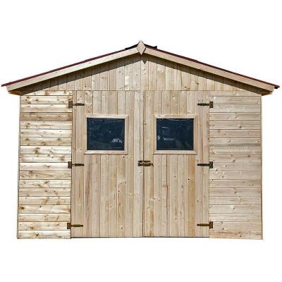 Abri de jardin sans plancher 7.62m&sup2; bois naturel habrita - ed2828.02 -