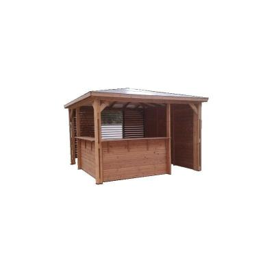 Tonnelle pour terrasse ou balcon Thb 3535.ccvb, bois marron, 14.36 m&sup2;